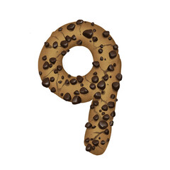 Sweet Cookies Number 9 with Delicious Dessert Style