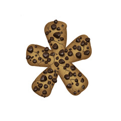 Sweet Cookies Asterisk with Delicious Dessert Style