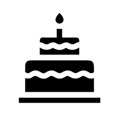 Layered Birthday Celebration Cake Icon Design