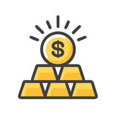 Money Gold Wealth Success Icon Design