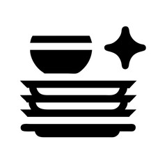 Shiny Dishware Stack Collection Icon Design