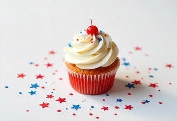 Patriotic cupcake sparkles with sugary star confetti