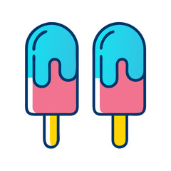 Twin Popsicle Ice Cream Treat Icon Design
