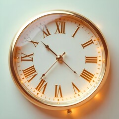 old clock isolated on white background