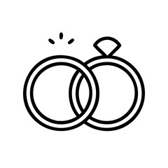 Wedding Rings Pair Symbol Icon Design