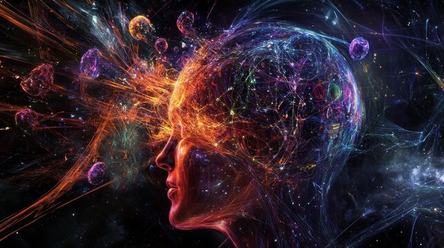 Cosmic Mind Exploding; Abstract Nebula, Imagination