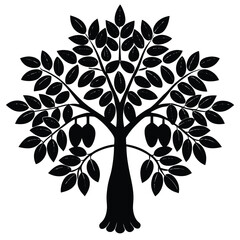 Obraz premium Tamarind trees icon set on white background