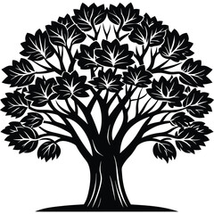 Teak trees icon set on white background