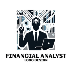 Financial Analyst Vector Logo Design