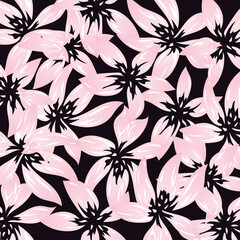 黒とピンクの花の背景素材