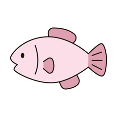 FISH cute animal doodle kawaii Japanese style illustration single icon drawing element clean flat vector