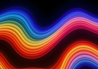 Obraz premium Vibrant Abstract Rainbow Waves Background Colorful Gradient Lines, Artistic Design, Digital Art, Wallpaper, Web, Graphics, Overlay, Illustration