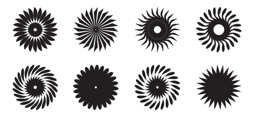 Radial Geometric Patterns - Symmetrical Starburst Vector Designs