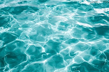 Obraz premium Serene turquoise water surface sunlight reflecting creating mesmerizing patterns of light and shadow tranquil ocean