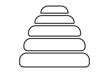 Pyramid Infographics chart icon on white background, vector illustration.