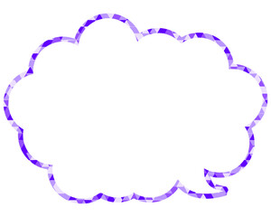 ステンドグラス風吹き出し　三角形模様　丸みのある雲形
