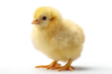 Fluffy Chick Portrait: A charming close-up of a newly hatched, adorable chick. With its soft yellow feathers and inquisitive eyes, this image captures the essence of new life and springtime.