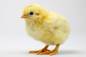 Obraz premium Cute Yellow Chick Isolated on White Background