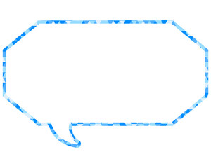 ステンドグラス風吹き出し　三角形模様　細長い八角形