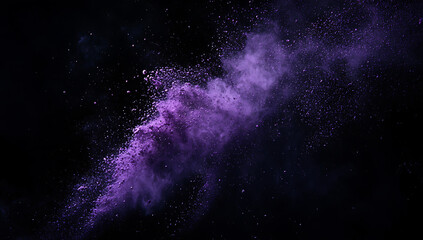 Obraz premium Colorful powder explosion on a black background, a vibrant paint splash with copy space for a banner design.