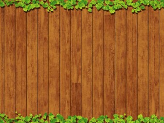 アイビーとブラウンの木目ボード　縦	