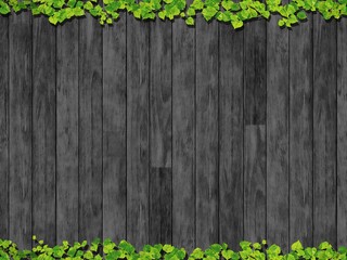 アイビーと黒の木目ボード　縦	