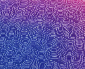 Colorful gradient background with wavy lines, in shades of blue and purple, vector illustration