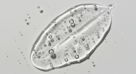 Clear Gel Serum Texture: Hydrating Essence with Bubbles. Skincare, Beauty, Cosmetic Product, Lab Test, Science, Healthcare.