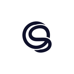 letters gs circles curves motion symbol vector