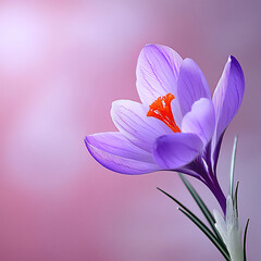 Fototapeta premium vibrant saffron crocus detail,