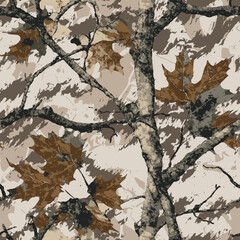 Tree hunting pattern. Camouflage background. Seamless pattern. Digital camouflage. Abstract camo. Forest background. Jungle texture. Real tree hunting camouflage pattern. Vector camo seamless pattern.