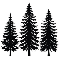 Obraz premium Cedar Trees icon set on white background