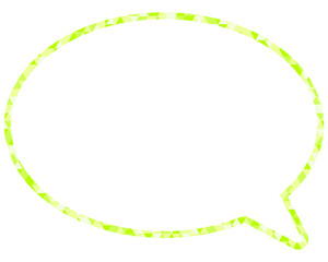 ステンドグラス風吹き出し　三角形模様　丸形