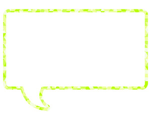 ステンドグラス風吹き出し　三角形模様　四角形