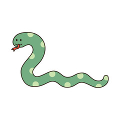 SNAKE cute animal doodle kawaii Japanese style illustration single icon drawing element clean flat vector