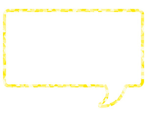 ステンドグラス風吹き出し　三角形模様　四角形