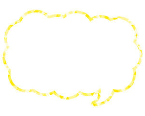 ステンドグラス風吹き出し　三角形模様　細長い雲形