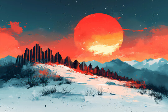 minimalist illustration of a stylized panpipes (zampona), andean instrument, simple lines