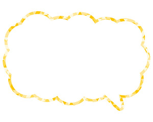 ステンドグラス風吹き出し　三角形模様　細長い雲形