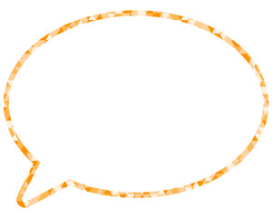 ステンドグラス風吹き出し　三角形模様　丸形