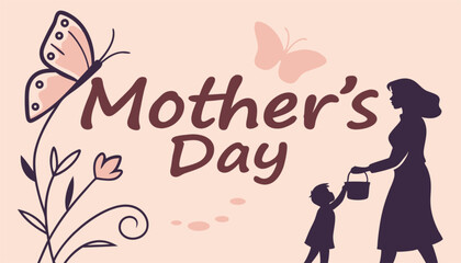 Obraz premium Happy Mother's Day, pink and pink flowers calligraphy poster. Chamomile flower decoration and vector love hearts for Mother's Day or special offer banner for sale shopping. Best Mother's greeting card