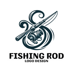 Fishing Rod Vector Logo Design