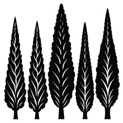 Cypress Trees icon set on white background
