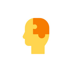 Minimalist Icon Representing Mental Health with Abstract Brain and Head in Soft Colors for Concepts of Wellness and Emotional Balance