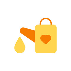 Colorful Icon of a Watering Can with a Heart Symbol Representing Nurturing Mental Health and Personal Growth in a Creative and Inspiring Way
