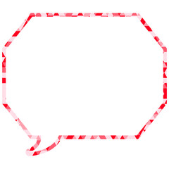 ステンドグラス風吹き出し　三角形模様　角のある八角形