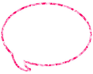 ステンドグラス風吹き出し　三角形模様　丸形