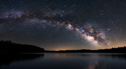 Fototapeta premium Milky Way Over Lake at Night