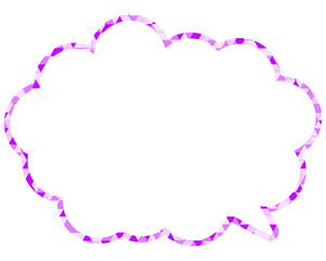 ステンドグラス風吹き出し　三角形模様　丸みのある雲形
