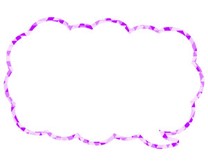 ステンドグラス風吹き出し　三角形模様　細長い雲形
